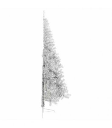 vidaXL Artificial Pre-lit Christmas Tree Silver 210 cm PET