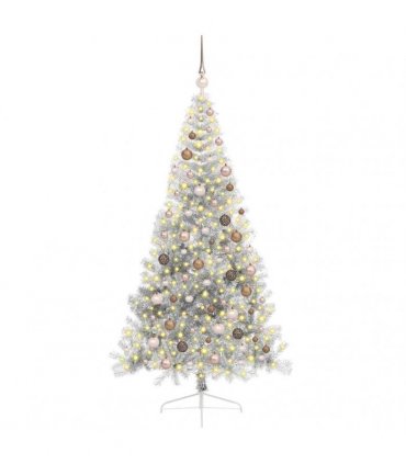 vidaXL Artificial Pre-lit Christmas Tree Silver 210 cm PET