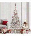 vidaXL Artificial Pre-lit Christmas Tree Silver 210 cm PET