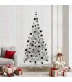 vidaXL Artificial Pre-lit Christmas Tree Silver 210 cm PET