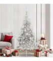 vidaXL Artificial Pre-lit Christmas Tree Silver 210 cm PET