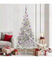 vidaXL Artificial Pre-lit Christmas Tree Silver 210 cm PET