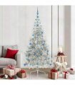 vidaXL Artificial Pre-lit Christmas Tree Silver 210 cm PET