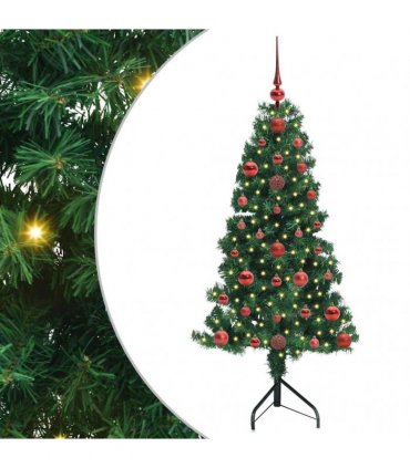vidaXL Corner Artificial Christmas Tree Green 120 cm PVC and Metal