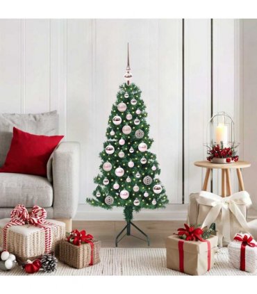vidaXL Corner Artificial Christmas Tree Green 120 cm PVC and Metal