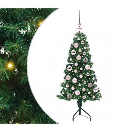vidaXL Corner Artificial Christmas Tree Green 120 cm PVC and Metal