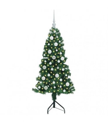 vidaXL Corner Artificial Christmas Tree Green 120 cm PVC and Metal