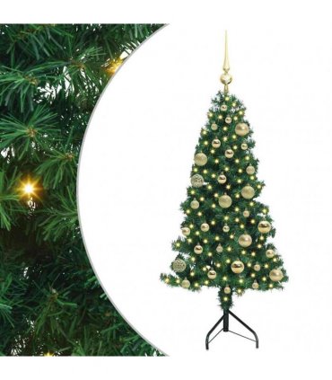 vidaXL Corner Artificial Christmas Tree Green 120 cm PVC and Metal