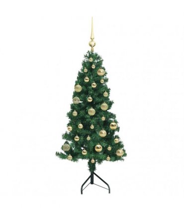 vidaXL Corner Artificial Christmas Tree Green 120 cm PVC and Metal