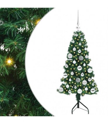 vidaXL Corner Artificial Christmas Tree Green 120 cm PVC and Metal