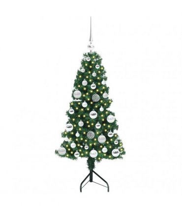 vidaXL Corner Artificial Christmas Tree Green 120 cm PVC and Metal