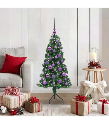 vidaXL Corner Artificial Christmas Tree Green 120 cm PVC and Metal