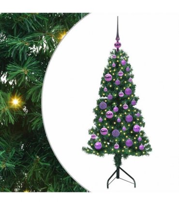 vidaXL Corner Artificial Christmas Tree Green 120 cm PVC and Metal