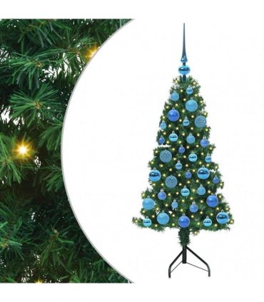 vidaXL Corner Artificial Christmas Tree Green 120 cm PVC and Metal