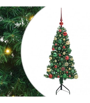 vidaXL Corner Artificial Christmas Tree Green 120 cm PVC and Metal