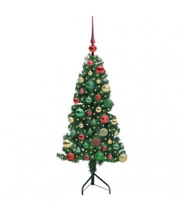 vidaXL Corner Artificial Christmas Tree Green 120 cm PVC and Metal