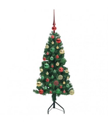 vidaXL Corner Artificial Christmas Tree Green 120 cm PVC and Metal