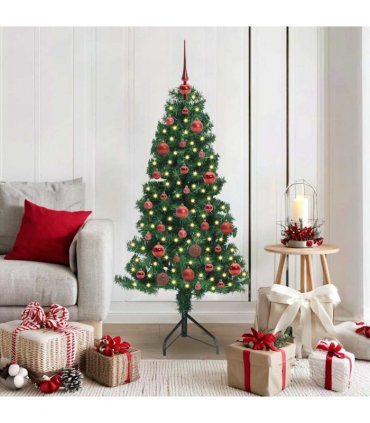 vidaXL Corner Artificial Christmas Tree Green 150 cm PVC and Metal