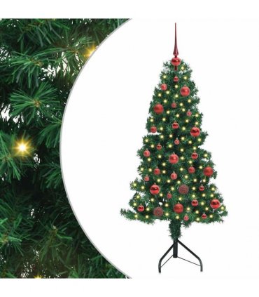 vidaXL Corner Artificial Christmas Tree Green 150 cm PVC and Metal