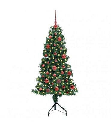 vidaXL Corner Artificial Christmas Tree Green 150 cm PVC and Metal
