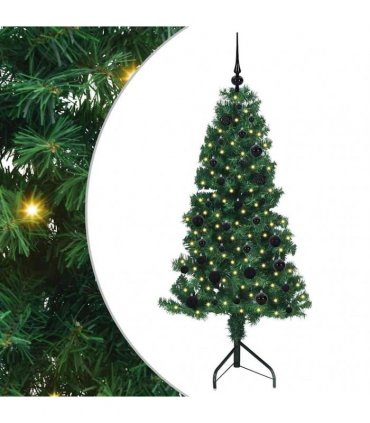 vidaXL Corner Artificial Christmas Tree Green 150 cm PVC and Metal
