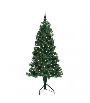 vidaXL Corner Artificial Christmas Tree Green 150 cm PVC and Metal