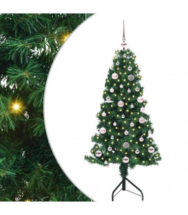 vidaXL Corner Artificial Christmas Tree Green 150 cm PVC and Metal