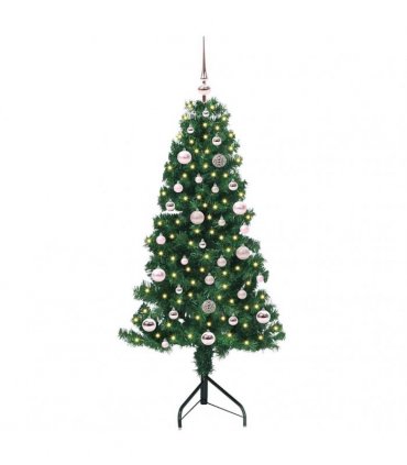 vidaXL Corner Artificial Christmas Tree Green 150 cm PVC and Metal