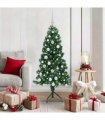 vidaXL Corner Artificial Christmas Tree Green 150 cm PVC and Metal
