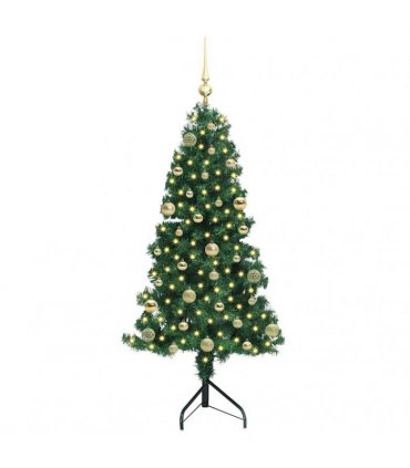 vidaXL Corner Artificial Christmas Tree Green 150 cm PVC and Metal