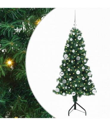 vidaXL Corner Artificial Christmas Tree Green 150 cm PVC and Metal