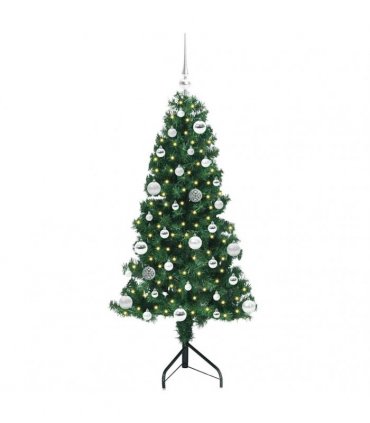 vidaXL Corner Artificial Christmas Tree Green 150 cm PVC and Metal