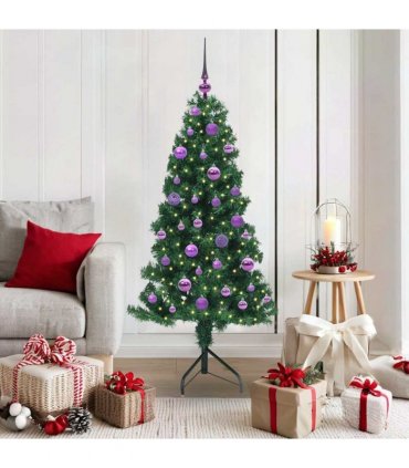 vidaXL Corner Artificial Christmas Tree Green 150 cm PVC and Metal