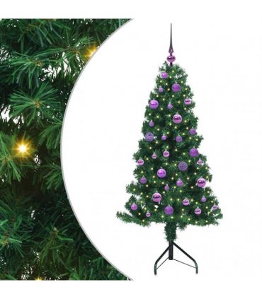 vidaXL Corner Artificial Christmas Tree Green 150 cm PVC and Metal