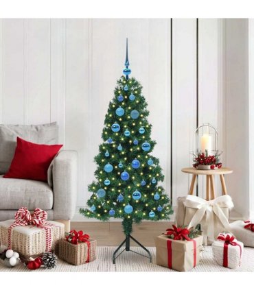 vidaXL Corner Artificial Christmas Tree Green 150 cm PVC and Metal