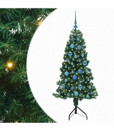 vidaXL Corner Artificial Christmas Tree Green 150 cm PVC and Metal