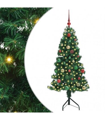 vidaXL Corner Artificial Christmas Tree Green 150 cm PVC and Metal