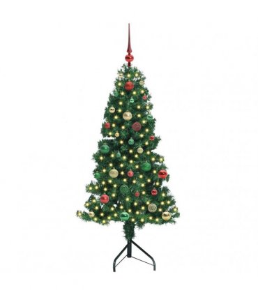 vidaXL Corner Artificial Christmas Tree Green 150 cm PVC and Metal