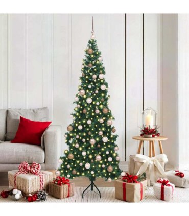vidaXL Corner Artificial Christmas Tree Green 180 cm PVC and Metal