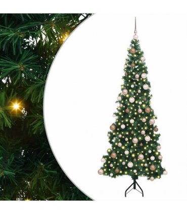 vidaXL Corner Artificial Christmas Tree Green 180 cm PVC and Metal