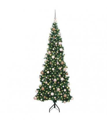 vidaXL Corner Artificial Christmas Tree Green 180 cm PVC and Metal