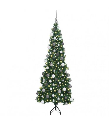 vidaXL Corner Artificial Christmas Tree Green 180 cm PVC and Metal