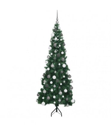 vidaXL Corner Artificial Christmas Tree Green 180 cm PVC and Metal