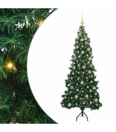 vidaXL Corner Artificial Christmas Tree Green 180 cm PVC and Metal