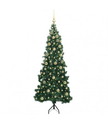 vidaXL Corner Artificial Christmas Tree Green 180 cm PVC and Metal