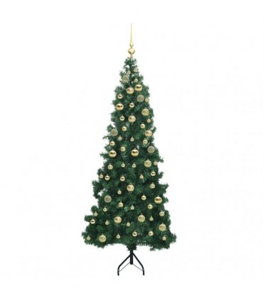 vidaXL Corner Artificial Christmas Tree Green 180 cm PVC and Metal