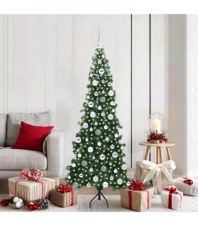 vidaXL Corner Artificial Christmas Tree Green 180 cm PVC and Metal