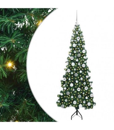 vidaXL Corner Artificial Christmas Tree Green 180 cm PVC and Metal