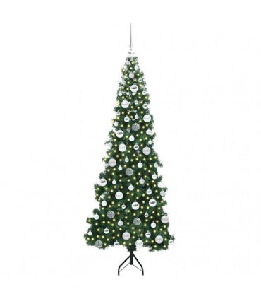 vidaXL Corner Artificial Christmas Tree Green 180 cm PVC and Metal