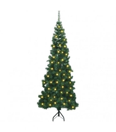 vidaXL Corner Artificial Christmas Tree Green 210 cm PVC and Metal